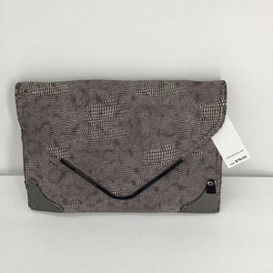 BCBG Generation Faux Reptile Print Evening Bag Clutch Gray/Taupe NWT